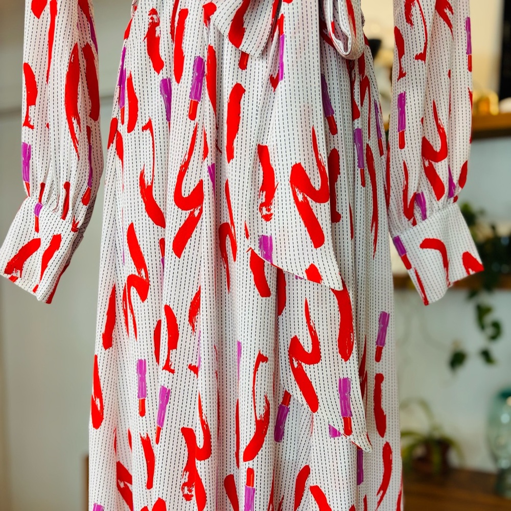 The Moon-Elegant Red and Purple Patterned Maxi Dress - Picture 11 of 14